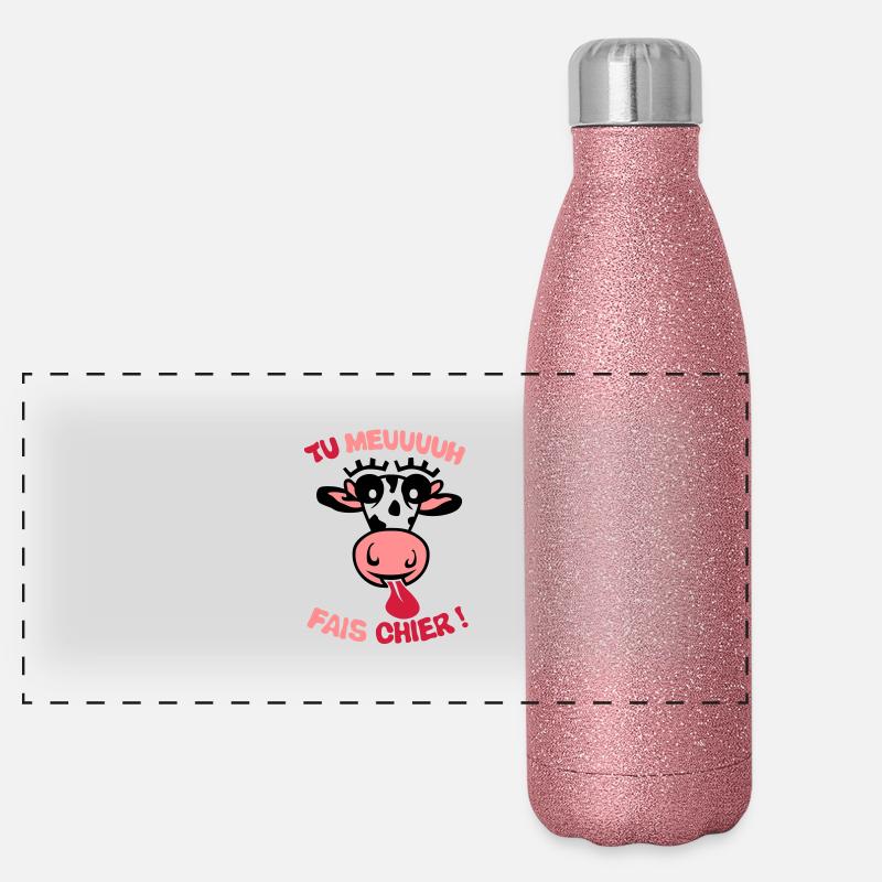 Sie Kuhscheiße Begriff muhen Panorama Glitzer Isolierflasche 500 ml