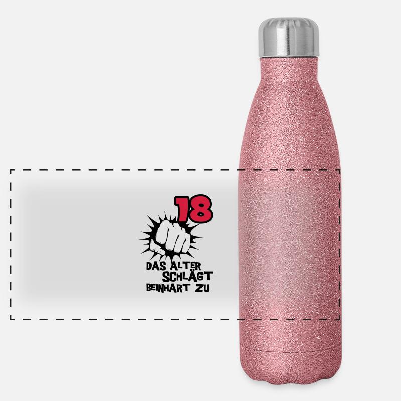 18ème Date de naissance: Age claque Beinhart Gourde isotherme panoramique pailletée 500 ml