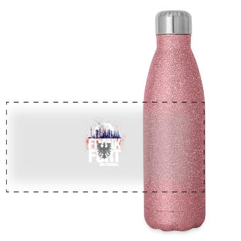 Frankfurt 069 Original - Panorama Glitzer Isolierflasche 500 ml - Pink Glitzer - Vorne