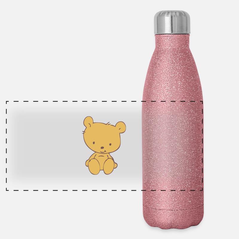 Toy Teddy Bear - Panorama Glitzer Isolierflasche 500 ml - Pink Glitzer