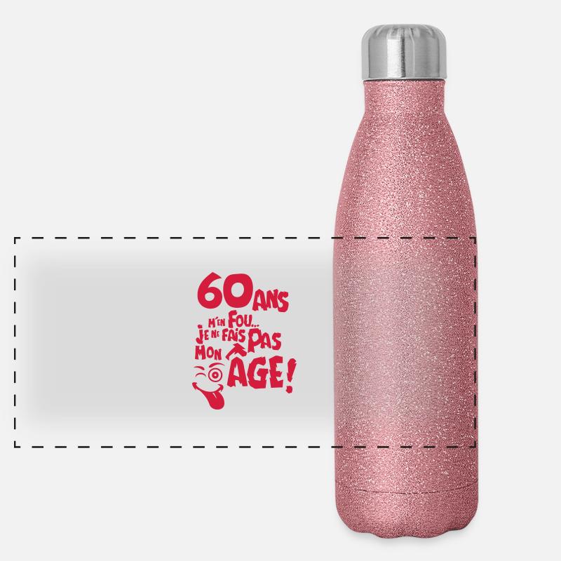 60 ans fais pas mon age anniversaire Gourde isotherme panoramique pailletée 500 ml