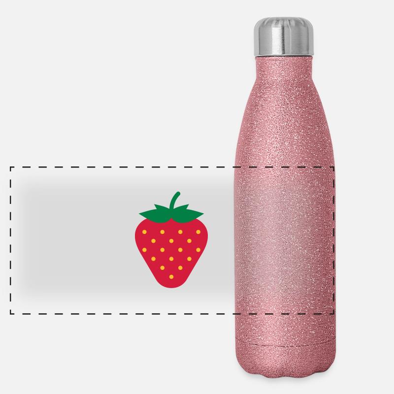 Fraise / Strawberry / Erdbeere / Fresa Gourde isotherme panoramique pailletée 500 ml