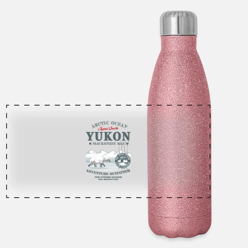Yukon - Polar Bear - Eisbär Panorama Glitzer Isolierflasche 500 ml