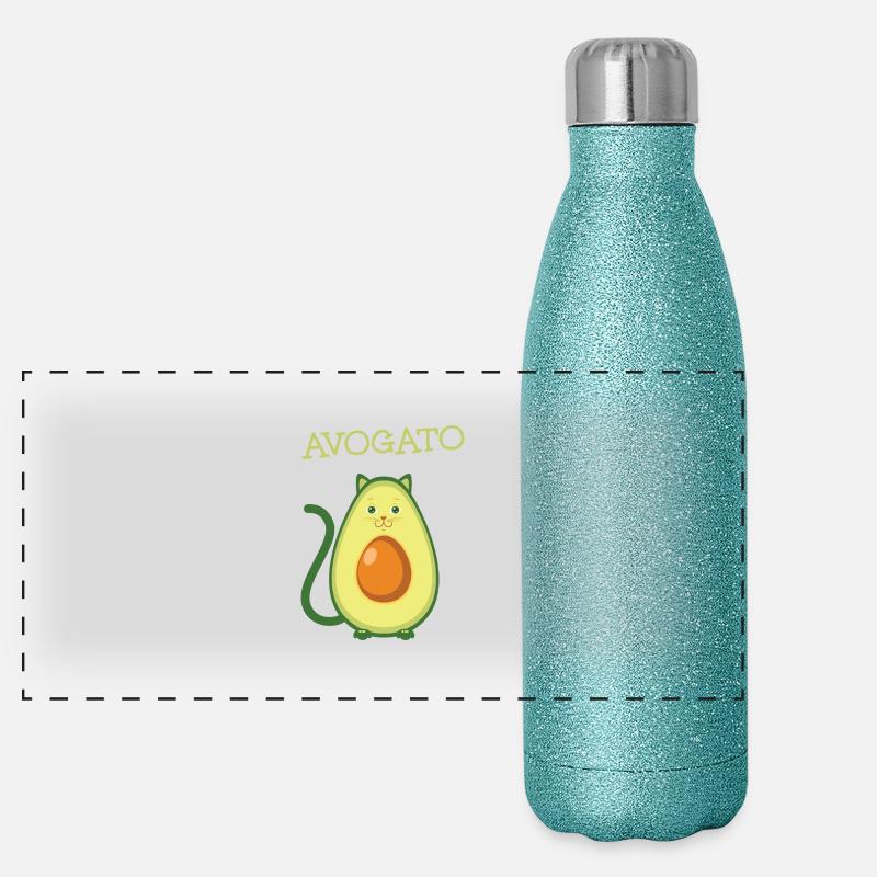 Avogato, Avocado Cat Gourde isotherme panoramique pailletée 500 ml