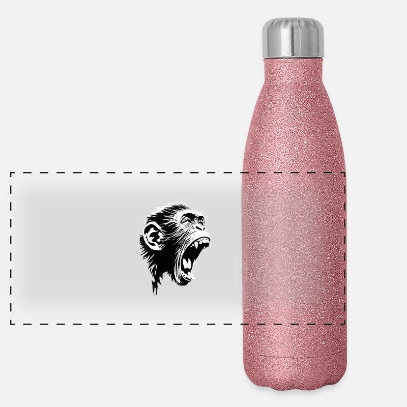 Singer Songwriter Schreiaffe Panorama Glitzer Isolierflasche 500 ml