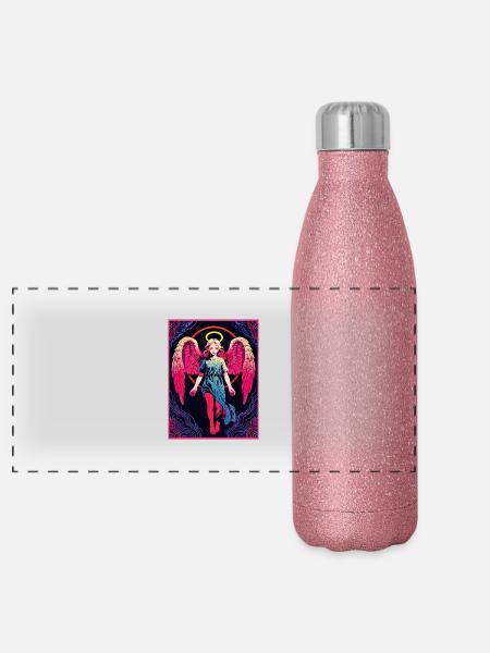 The Otherworldly Guardian - Panoramic Glitter Thermal Bottle 500 ml - pink glitter - Front