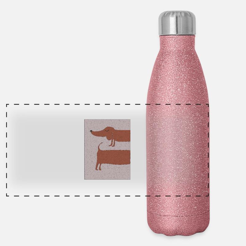 Tissu teckel Tissu Gourde isotherme panoramique pailletée 500 ml