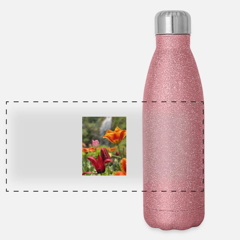 Tulips colorful Panoramic Glitter Thermal Bottle 500 ml