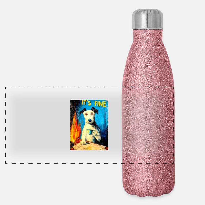 "Its Fine" by van Gogh Panoramic Glitter Thermal Bottle 500 ml