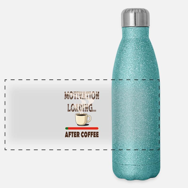 Die Motivation wird kommen... wenn ich meinen Kaffee ausgetrunken habe. Panorama Glitzer Isolierflasche 500 ml