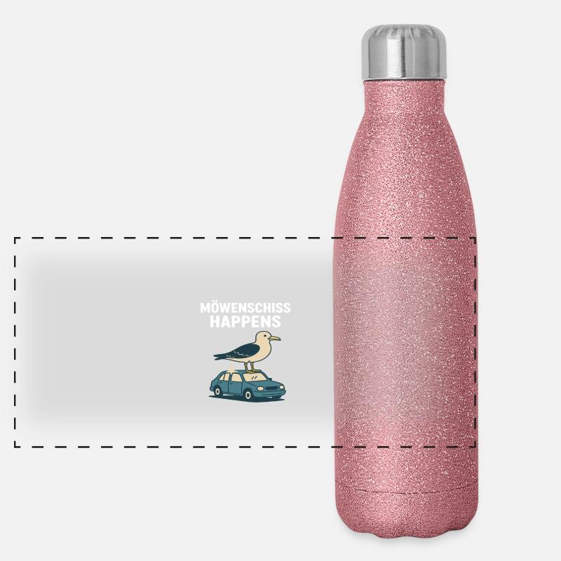 Moewenschiss happens Panorama Glitzer Isolierflasche 500 ml