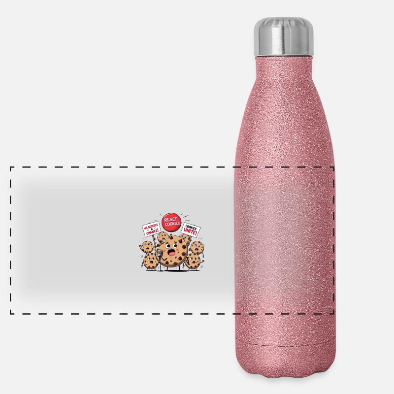 Keks-Rebellion – Lustiges Cookie Protest Design Panorama Glitzer Isolierflasche 500 ml