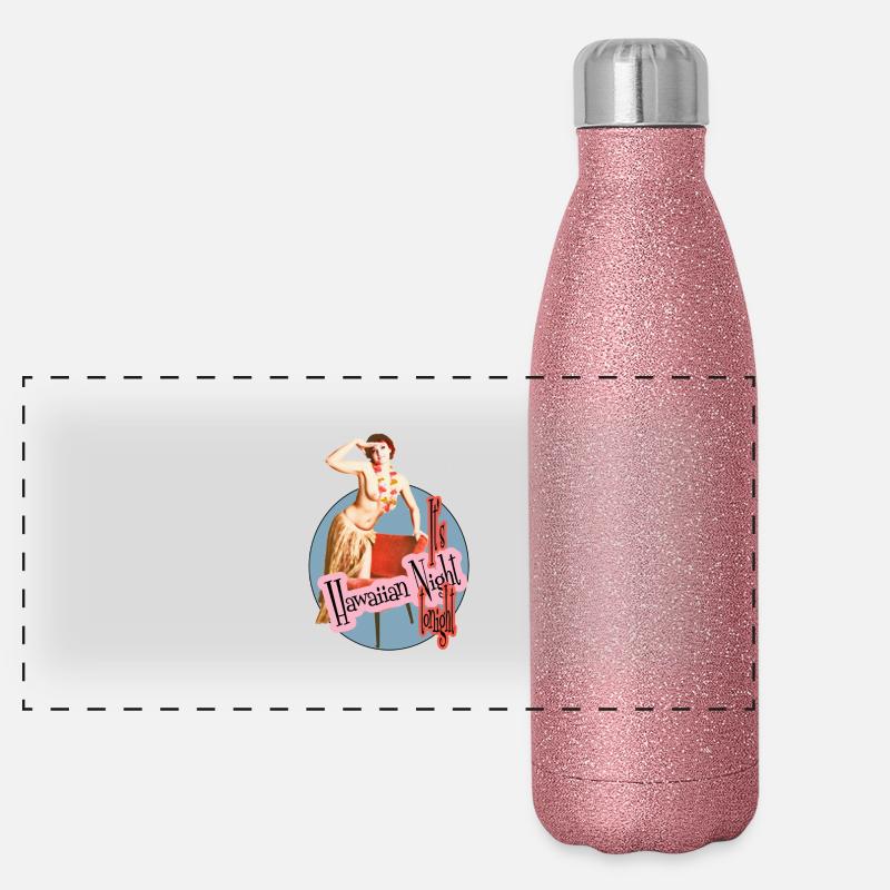 hawaiian night Panorama Glitzer Isolierflasche 500 ml