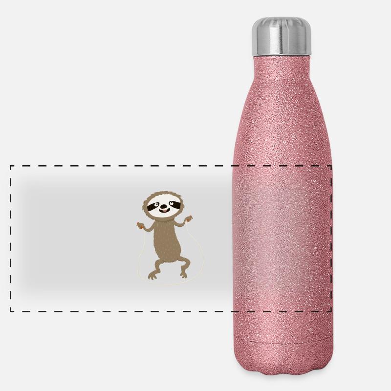 hyperaktives Faultier (ohne Text) Panorama Glitzer Isolierflasche 500 ml