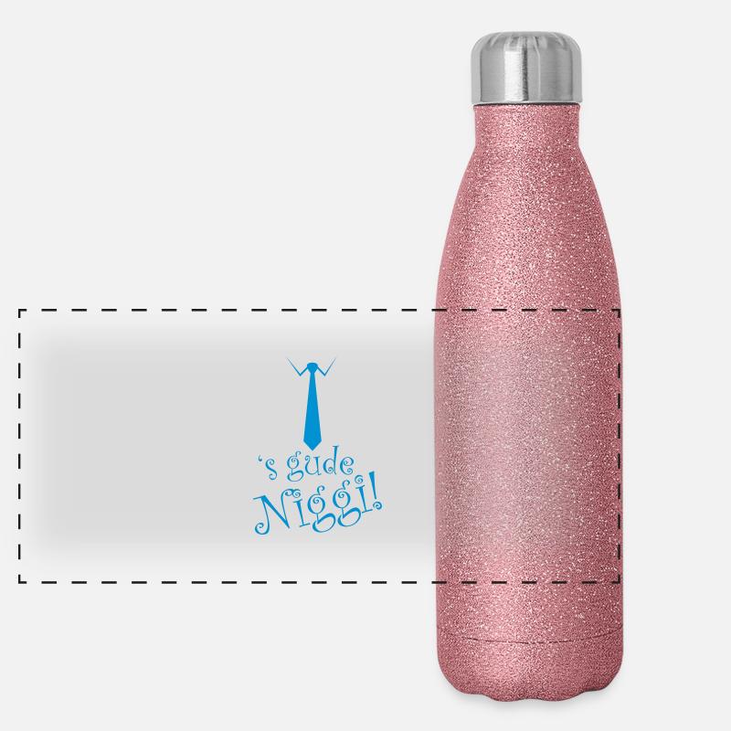 s gude Niggi! - Panoramic Glitter Thermal Bottle 500 ml - pink glitter