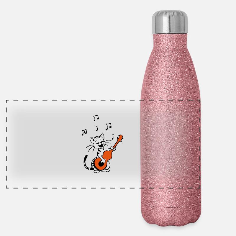 Chat chantant Gourde isotherme panoramique pailletée 500 ml