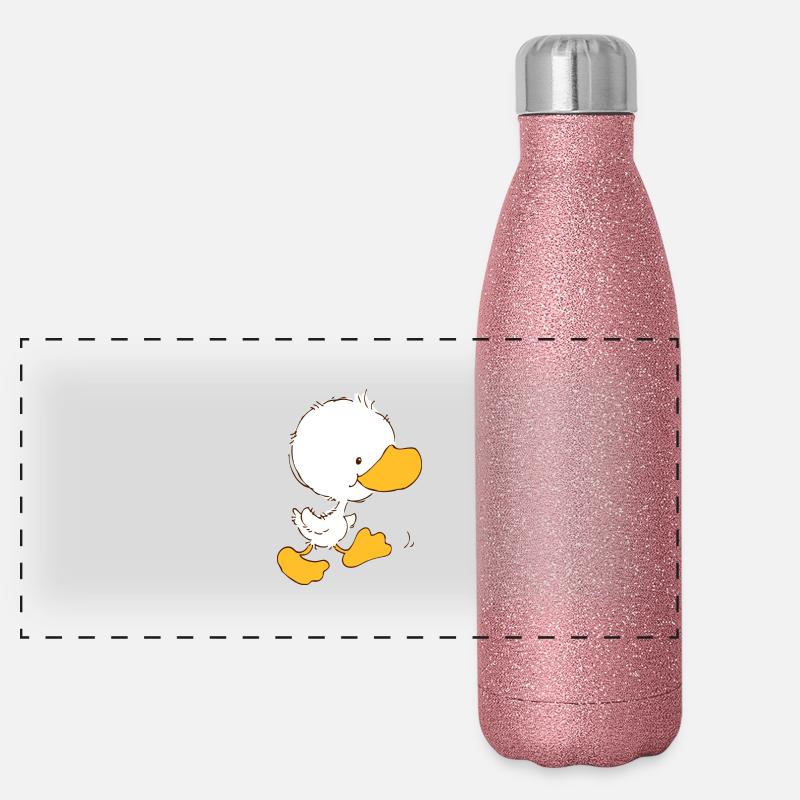 ffWalking Entlein Panorama Glitzer Isolierflasche 500 ml