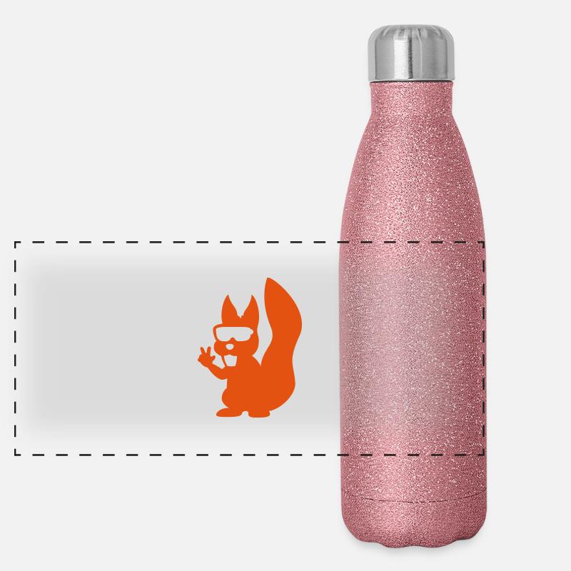 Cooles Eichhörnchen Panorama Glitzer Isolierflasche 500 ml