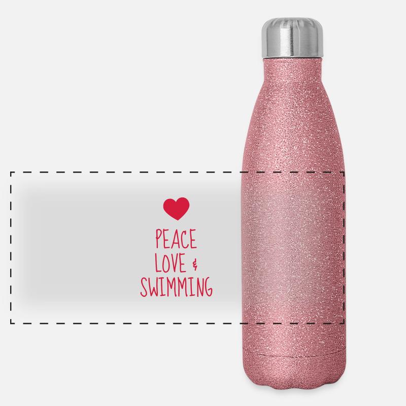 Natation / Nageur / Nageuse / Nager Gourde isotherme panoramique pailletée 500 ml
