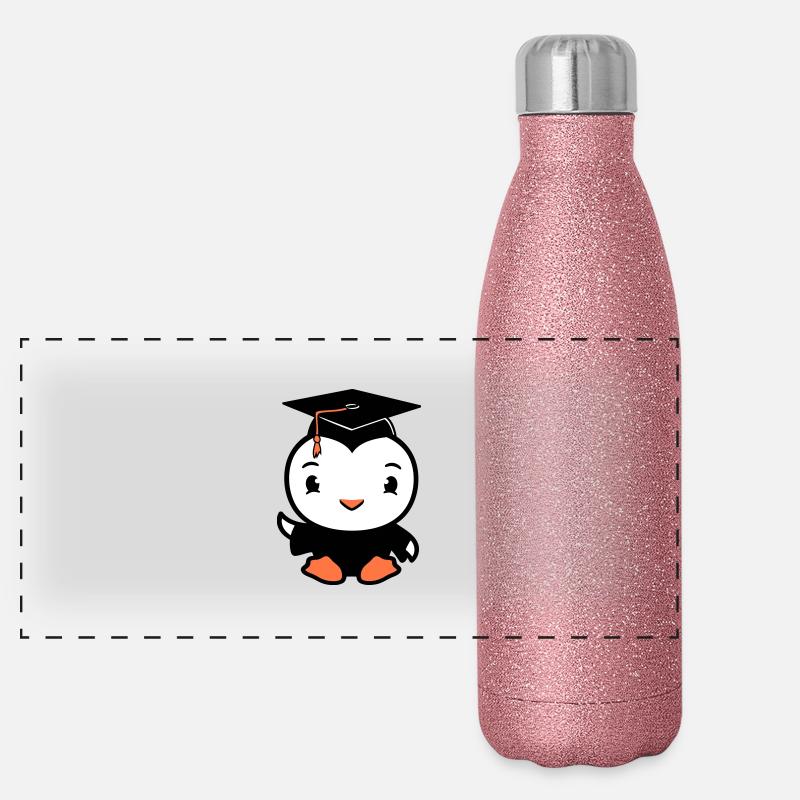 Oiseau Graduation Collège Graduation Chapeau École Gourde isotherme panoramique pailletée 500 ml