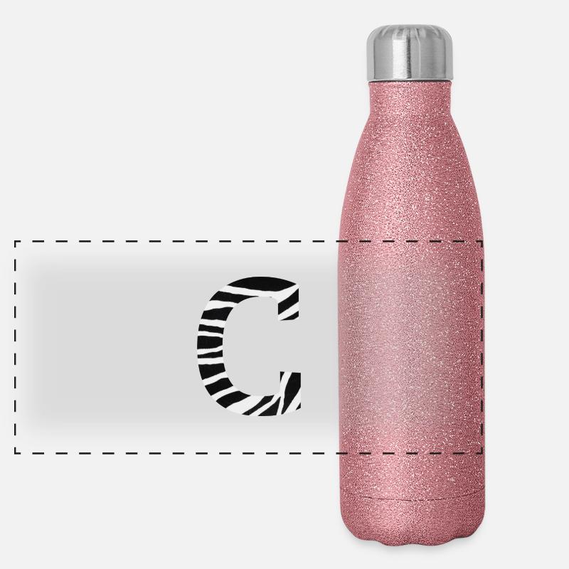 Letter c zebra Panoramic Glitter Thermal Bottle 500 ml