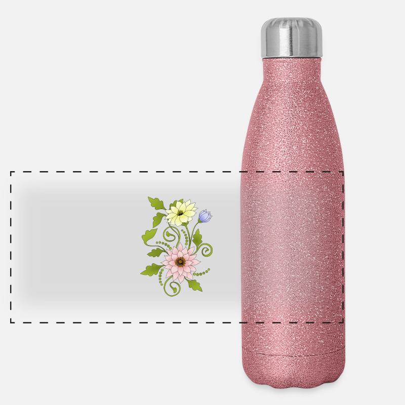 Fleur Gourde isotherme panoramique pailletée 500 ml