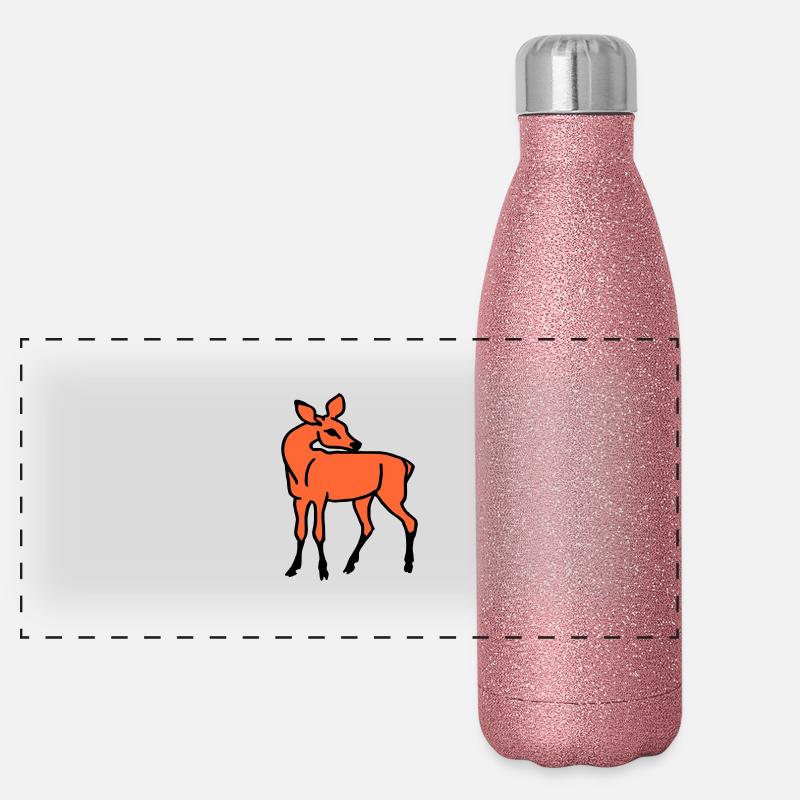 Hirschkuh Panorama Glitzer Isolierflasche 500 ml