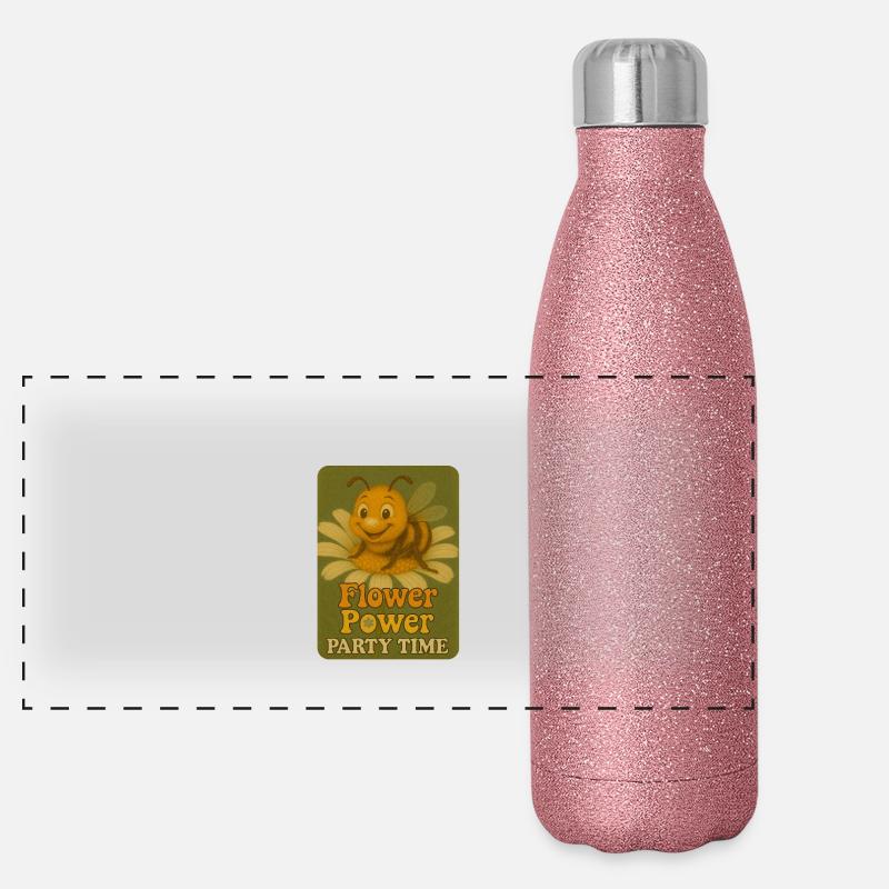 Fête des abeilles Gourde isotherme panoramique pailletée 500 ml
