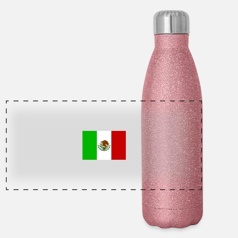 Flagge México Panorama Glitzer Isolierflasche 500 ml
