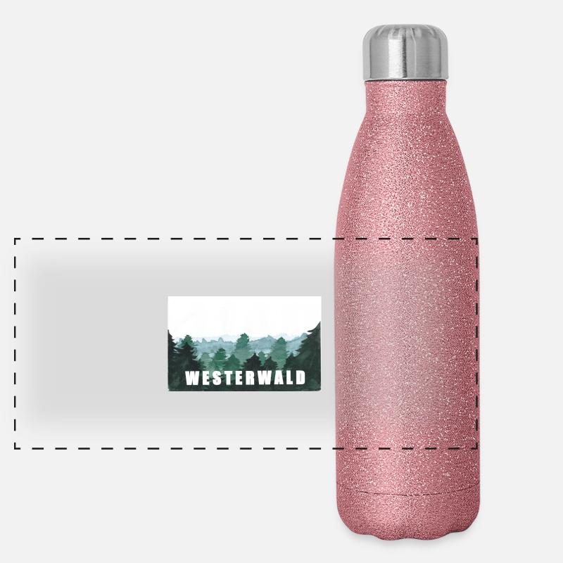 Westerwald - Panorama Glitzer Isolierflasche 500 ml - Pink Glitzer