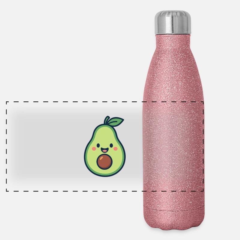 Avocat heureux Gourde isotherme panoramique pailletée 500 ml