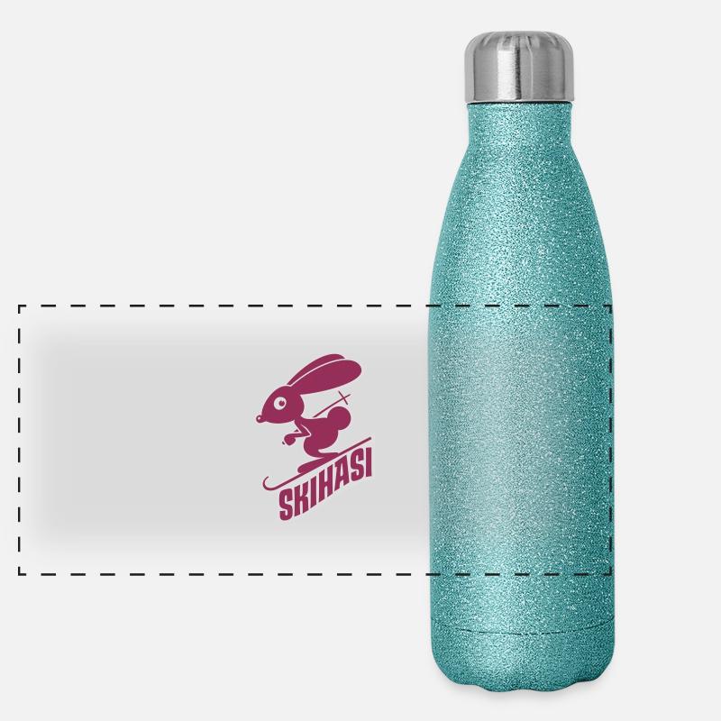 vl035d_skihasi_2c_schrift Panorama Glitzer Isolierflasche 500 ml