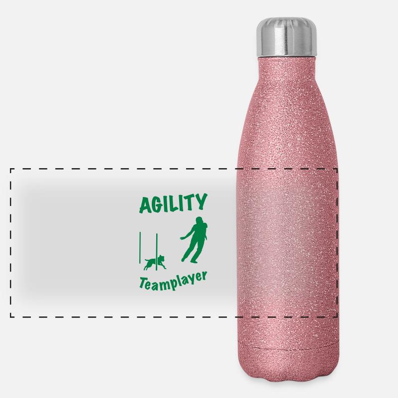 Agility Slalom Terrier Panorama Glitzer Isolierflasche 500 ml