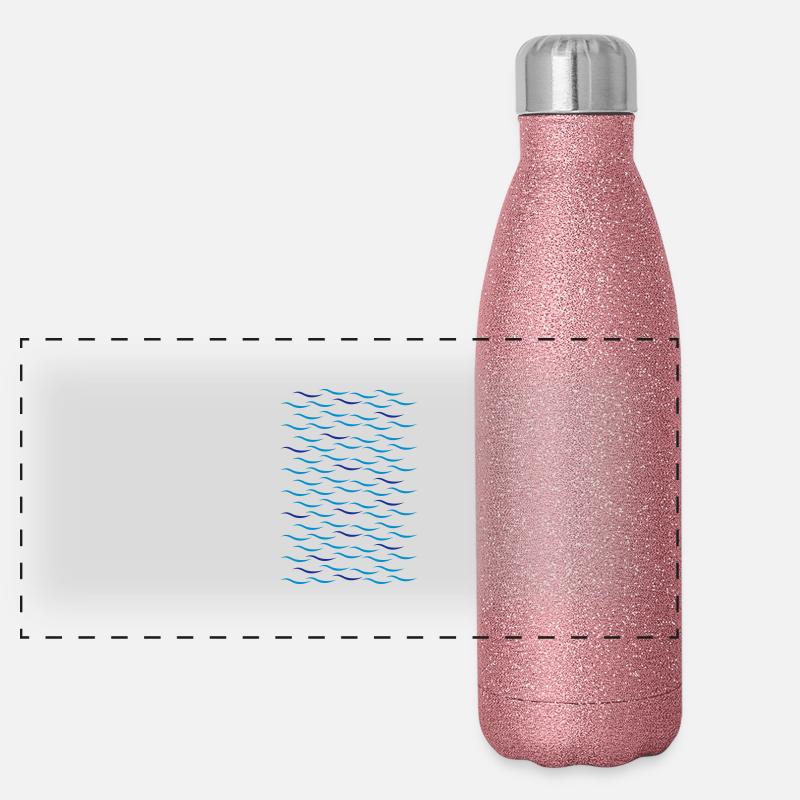 Wellen Panorama Glitzer Isolierflasche 500 ml