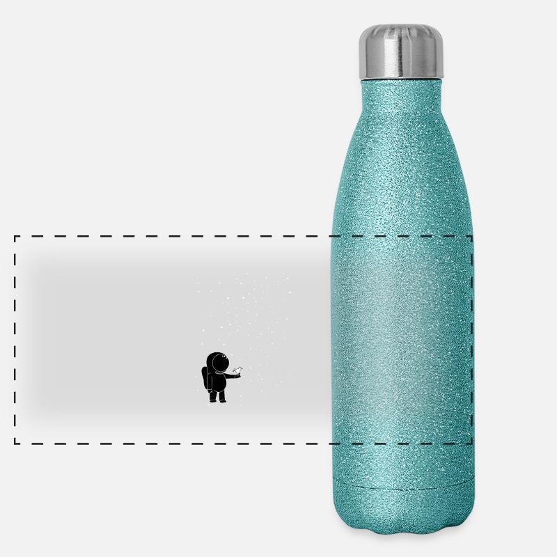 Astronaut Panorama Glitzer Isolierflasche 500 ml