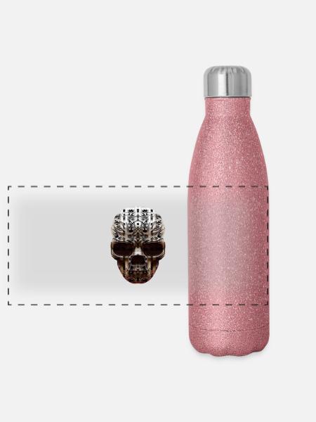 Gothic Lover - Panorama Glitzer Isolierflasche 500 ml - Pink Glitzer - Vorne