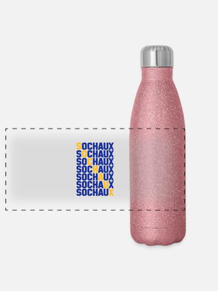 Sochaux Gitter - Panorama Glitzer Isolierflasche 500 ml - Pink Glitzer - Vorne