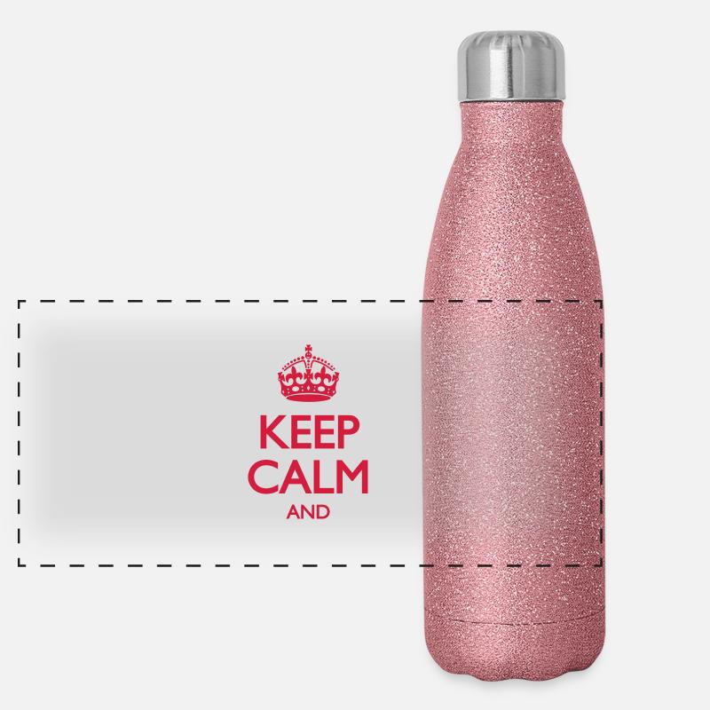 Keep Calm and ... OWN TEXT Gourde isotherme panoramique pailletée 500 ml