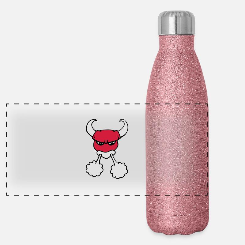 taureau angry bull comics animal from Chicago Gourde isotherme panoramique pailletée 500 ml