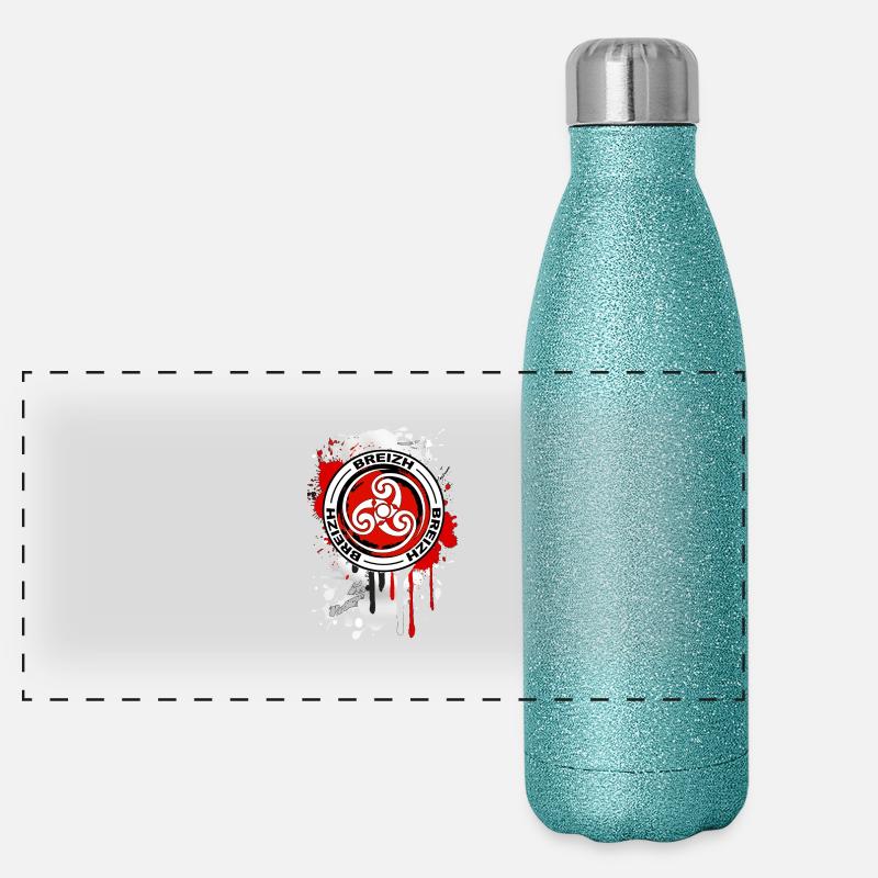 bretagne - breizh triskel 17 Gourde isotherme panoramique pailletée 500 ml