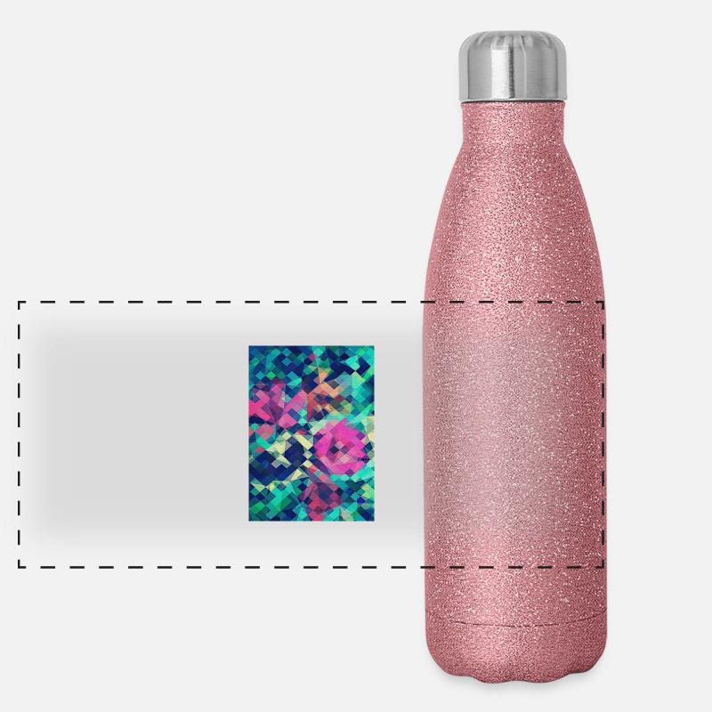 Abstrakt Rose (Farbenfrohes Muster) Kunst - Case Panorama Glitzer Isolierflasche 500 ml