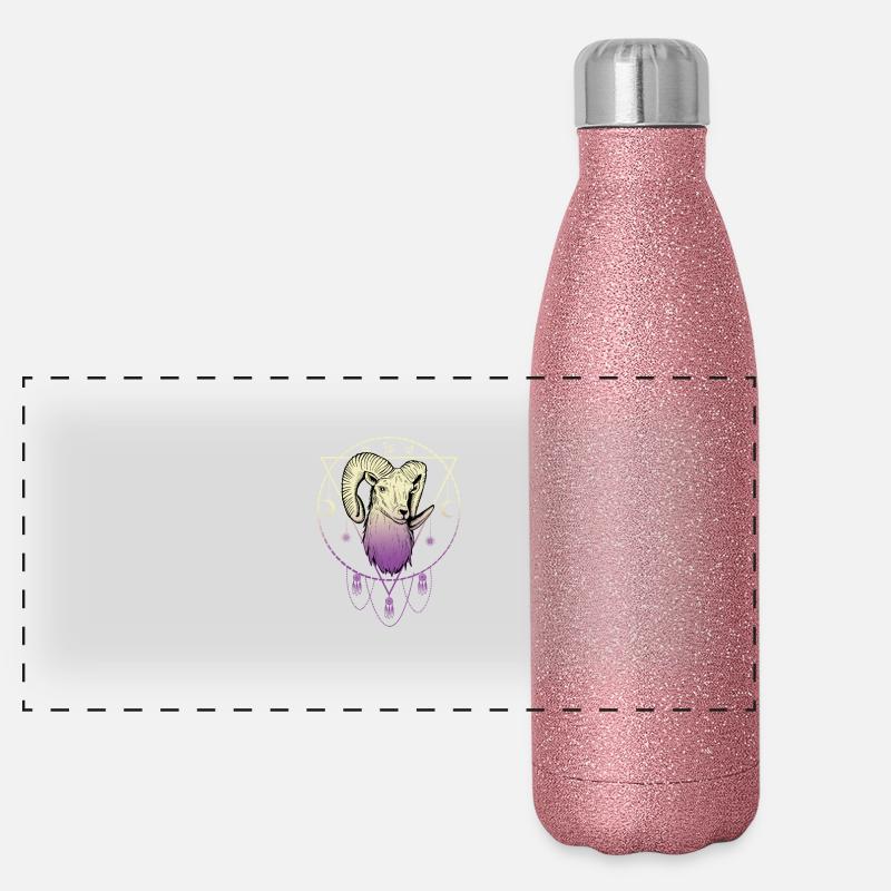 Bélier Astrologie Spirituelle Gourde isotherme panoramique pailletée 500 ml