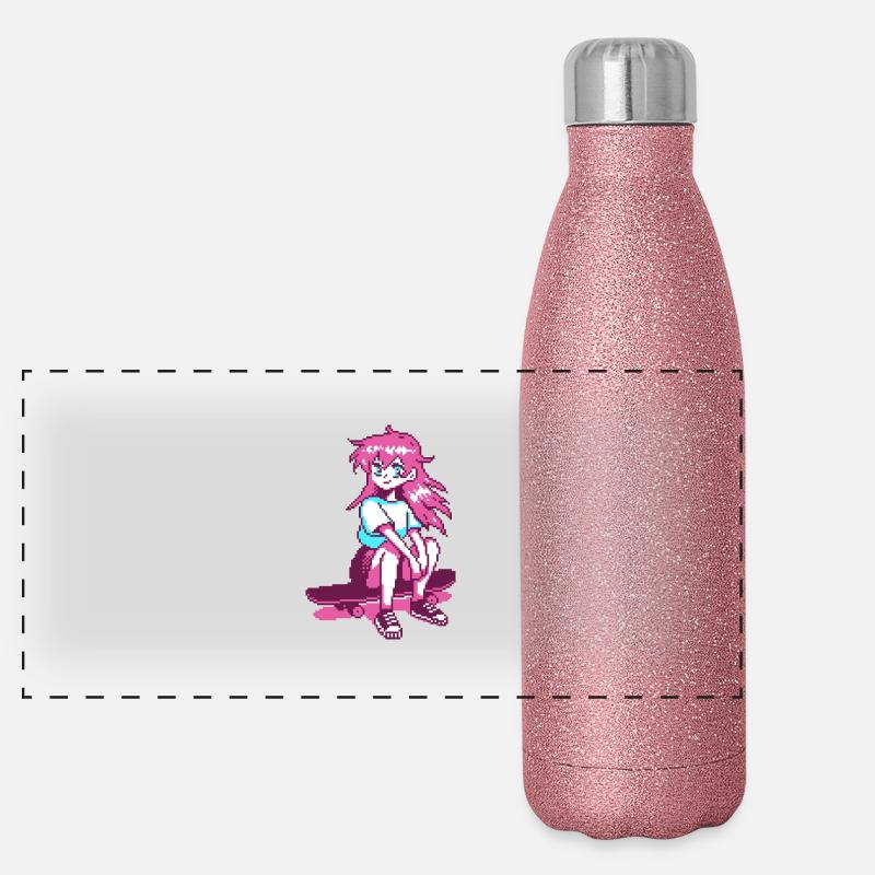 8bit sk8er grl Panorama Glitzer Isolierflasche 500 ml