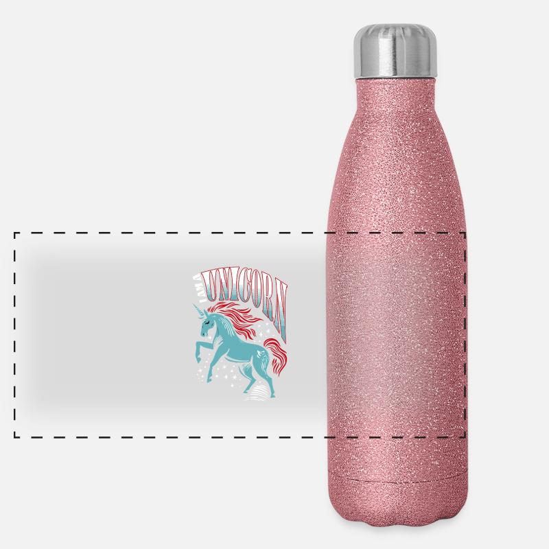 Je suis une licorne - Einhorn Gourde isotherme panoramique pailletée 500 ml