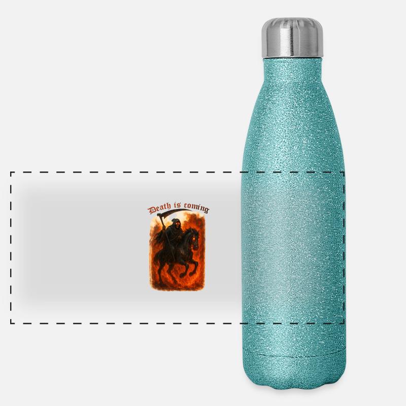 Death is comming Panorama Glitzer Isolierflasche 500 ml