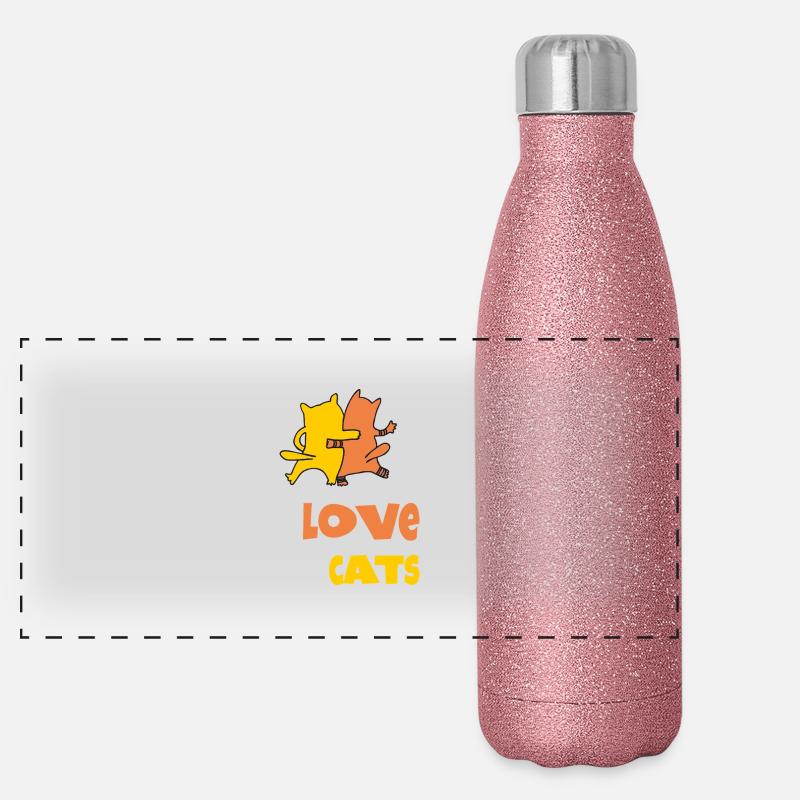 love cats Panorama Glitzer Isolierflasche 500 ml