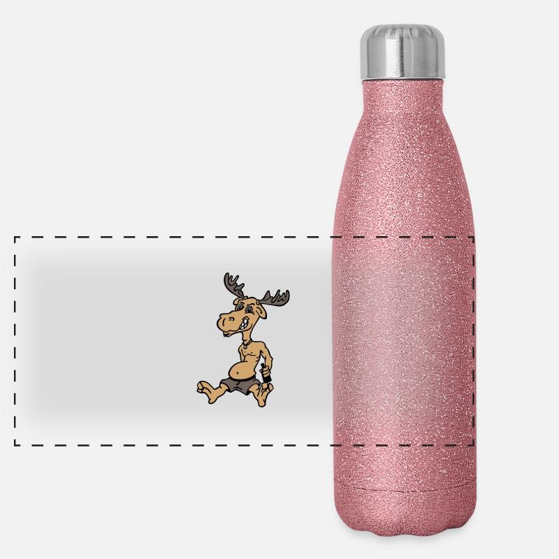 Elch Panorama Glitzer Isolierflasche 500 ml