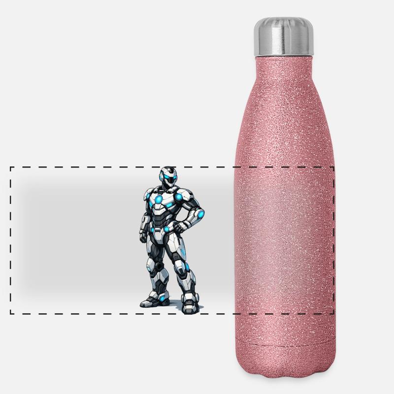roboter Panorama Glitzer Isolierflasche 500 ml