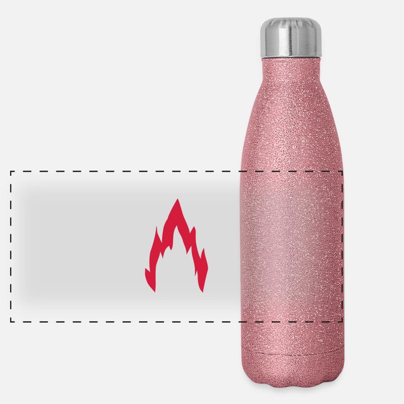 Flammen Panorama Glitzer Isolierflasche 500 ml