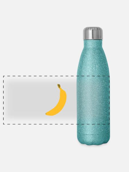 Banana - Panoramic Glitter Thermal Bottle 500 ml - blue glitter - Front